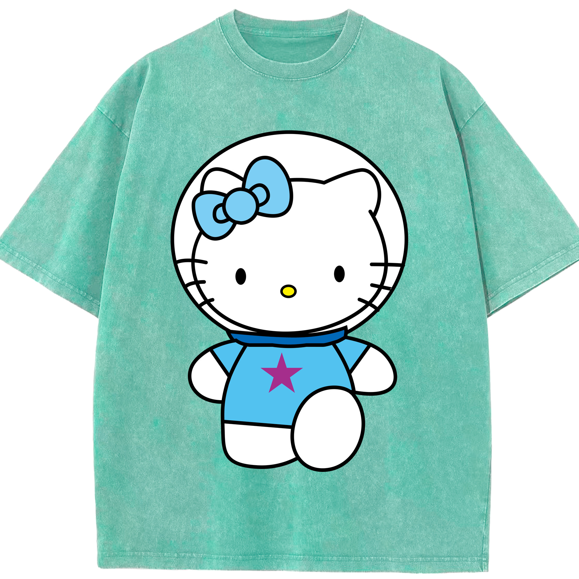 （画像用） Hello Kitty ハローキティ 綿100% ヴィンテージ風 半袖Tシャツ（フロントプリント）